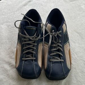 Skechers Men's Navy and Tan Sneakers